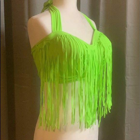 FRINGE Bikini neon green NWOT - Picture 3 of 8